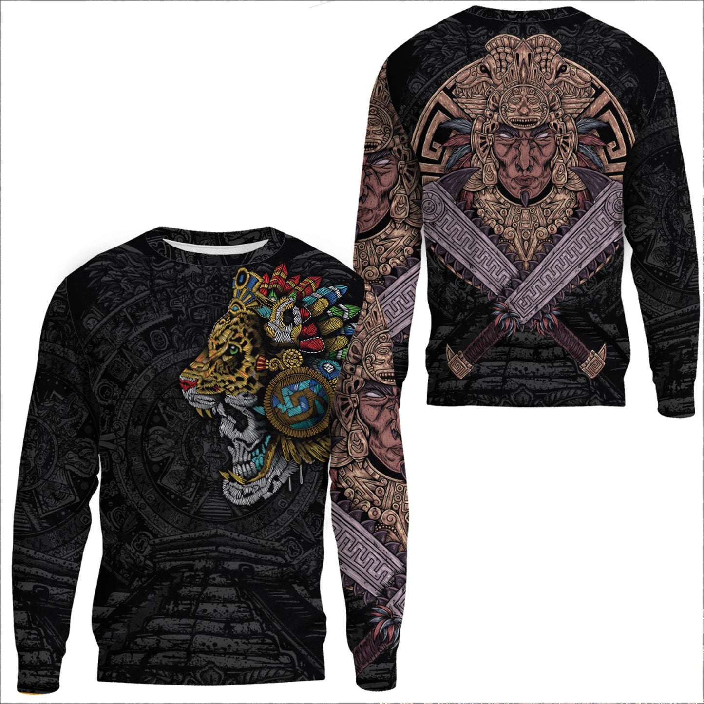 Clothing Mexico Skull Jaguar Warrior Aztec Sweatshirts