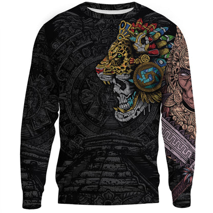 Clothing Mexico Skull Jaguar Warrior Aztec Sweatshirts