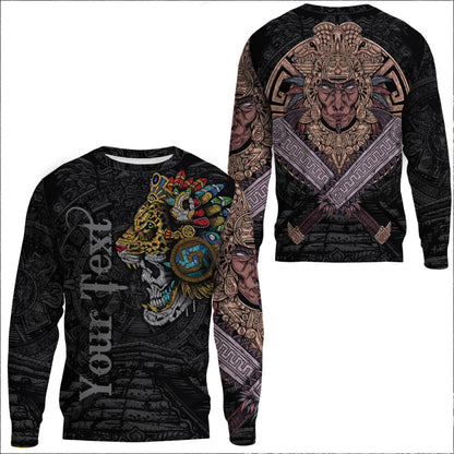Clothing Custom Custom Mexico Skull Jaguar Warrior Aztec Sweatshirts
