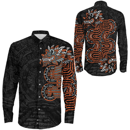 Clothing Mexico Quetzalcoatl Mexican God Aztec Long Sleeve Button Shirt