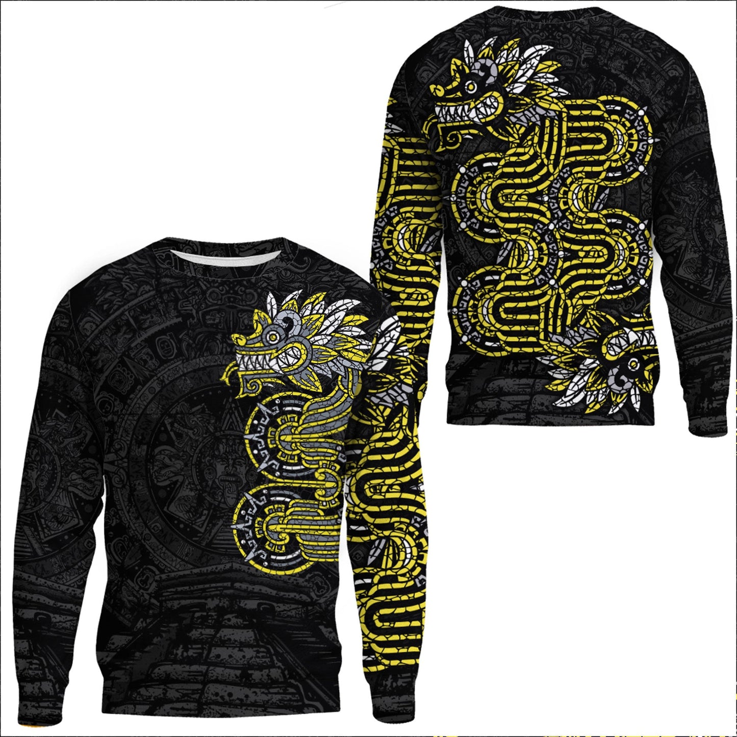 Clothing Mexico Quetzalcoatl Mexican God Aztec Gold Version Sweatshirts