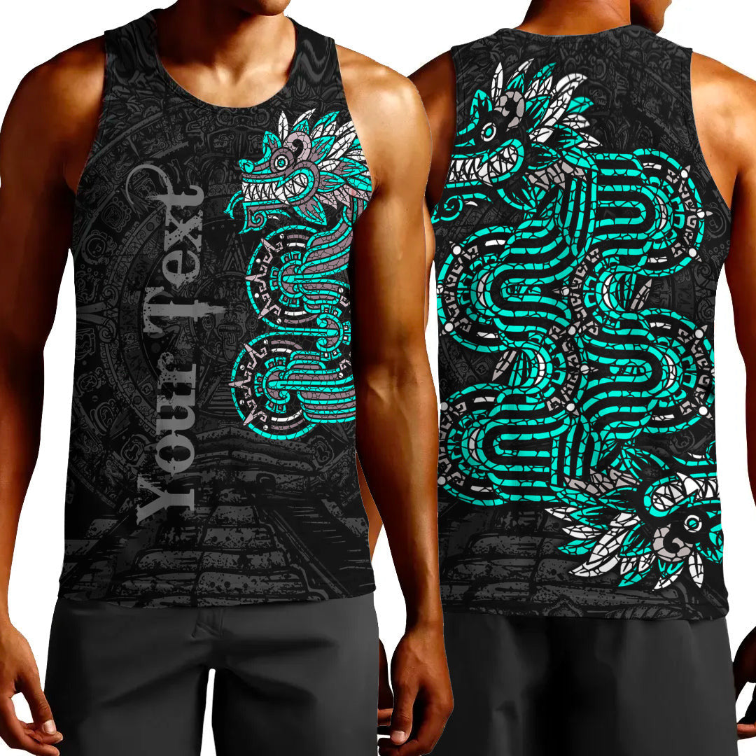 Clothing Custom Mexico Quetzalcoatl Mexican God Aztec Cyan Version Tank Top