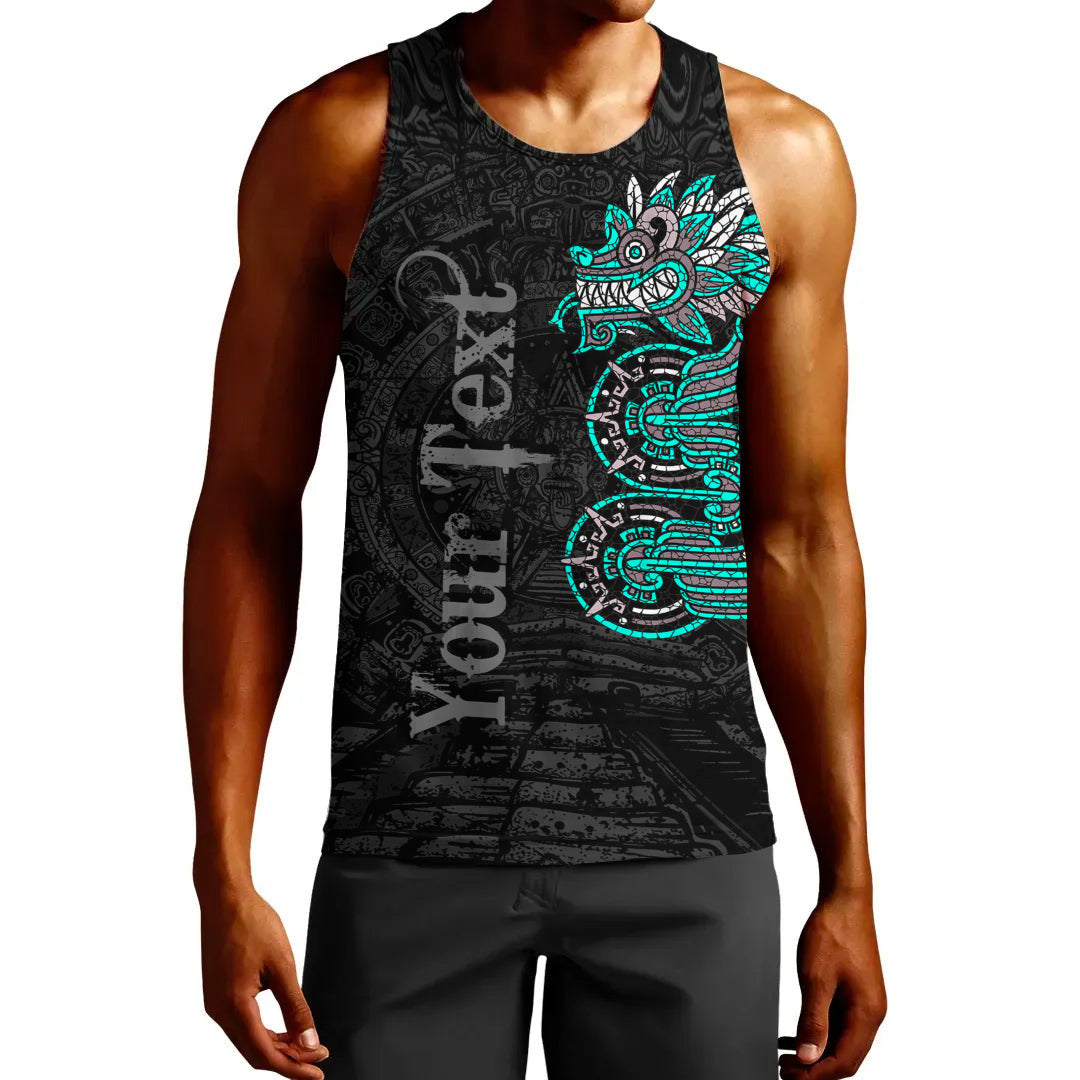 Clothing Custom Mexico Quetzalcoatl Mexican God Aztec Cyan Version Tank Top