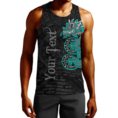 Clothing Custom Mexico Quetzalcoatl Mexican God Aztec Cyan Version Tank Top