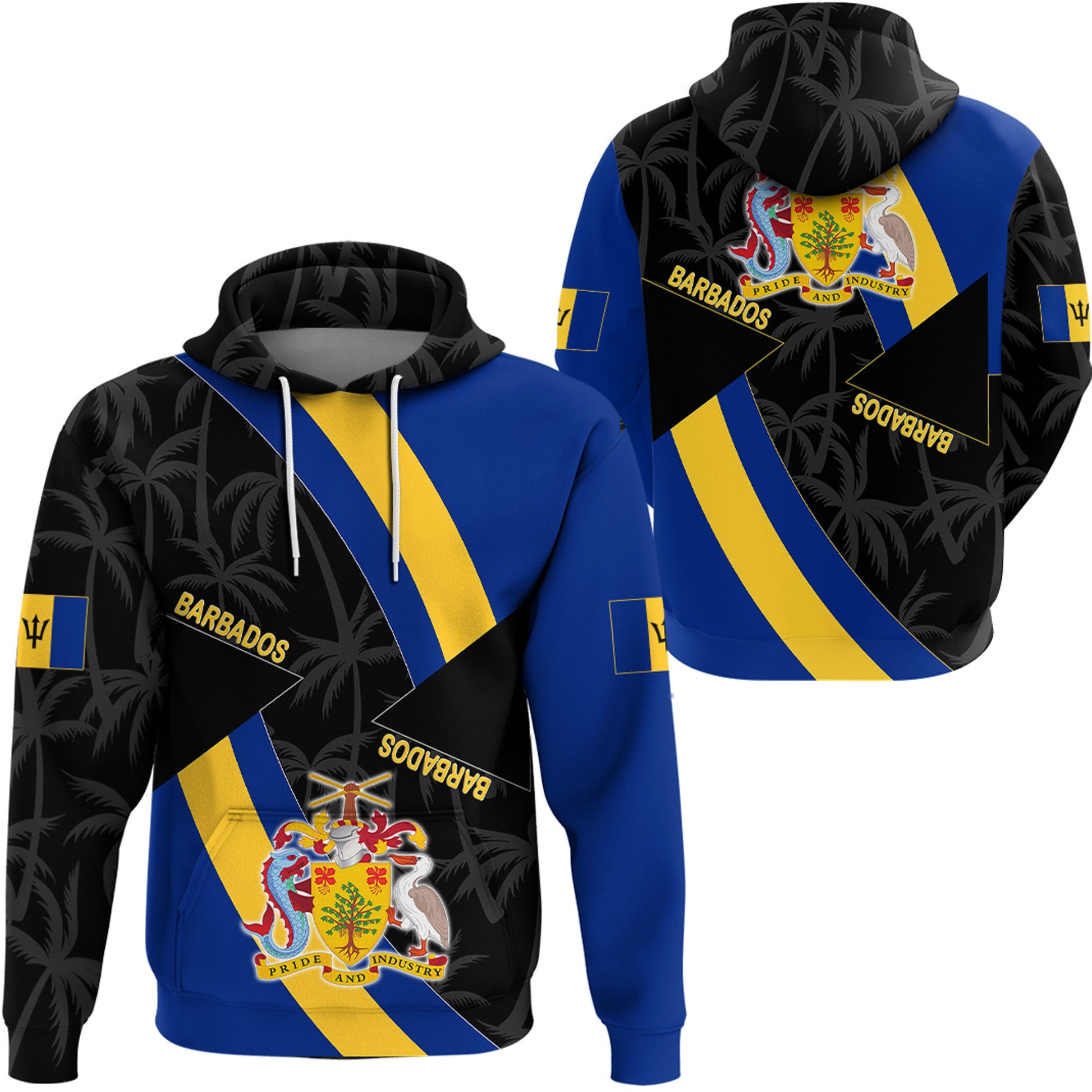 Clothing Barbados Hoodie Barbados Pride Unisex Printed Zip Hoodie