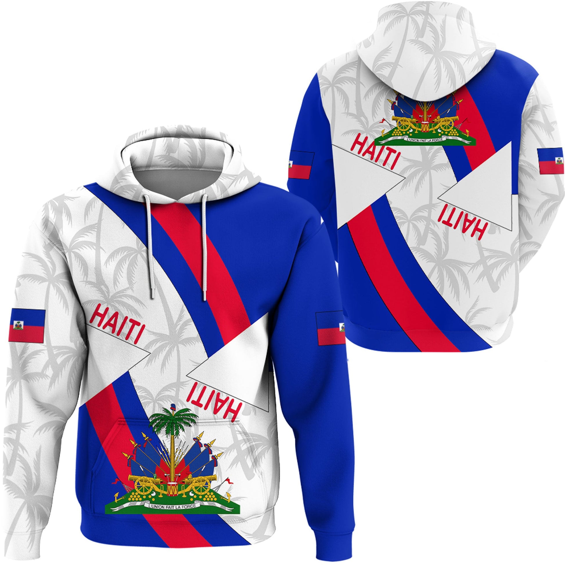 Clothing Haiti Hoodie Haiti Coat Of Arms Printed Hoodie