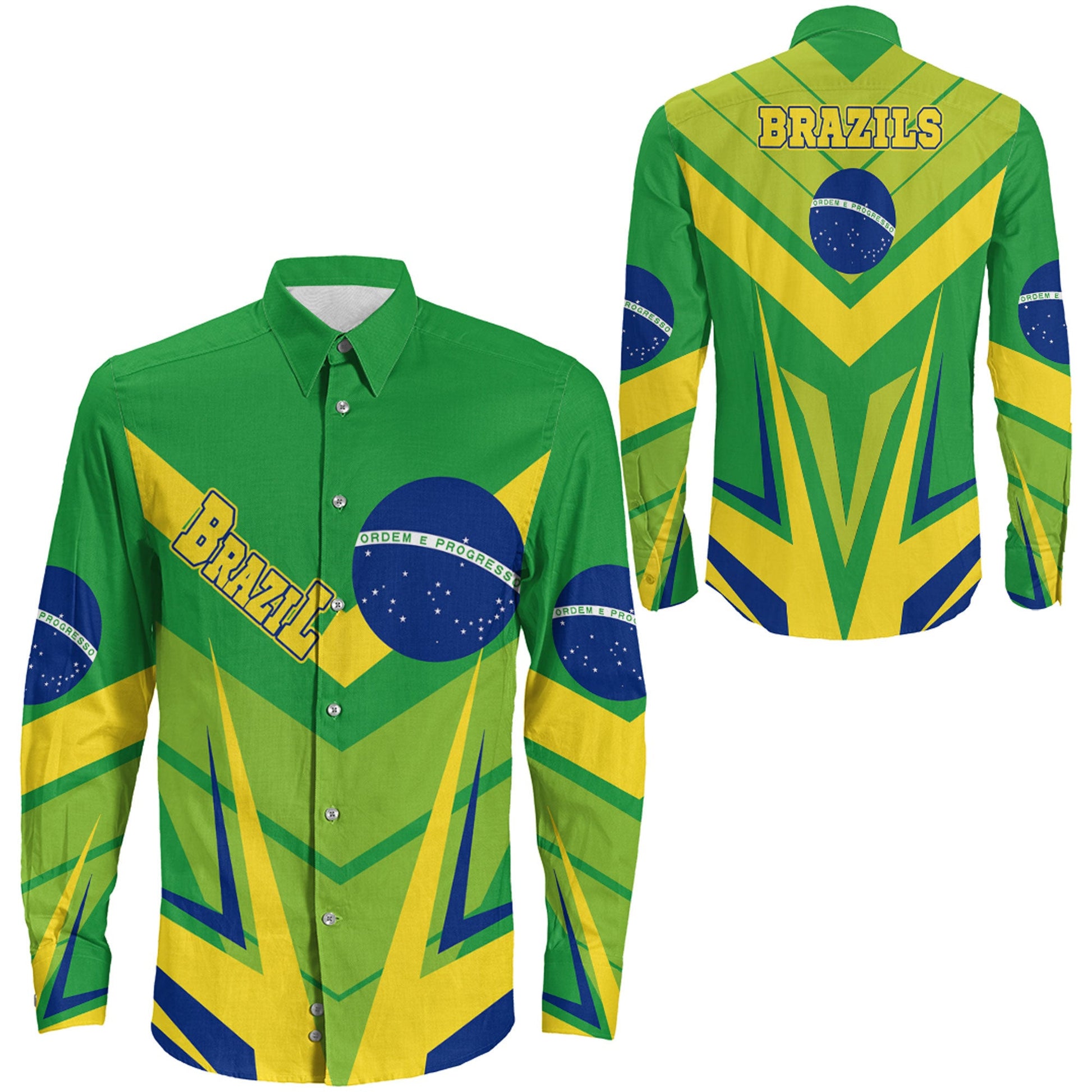 Clothing Brazils Sport Style Long Sleeve Button Shirt