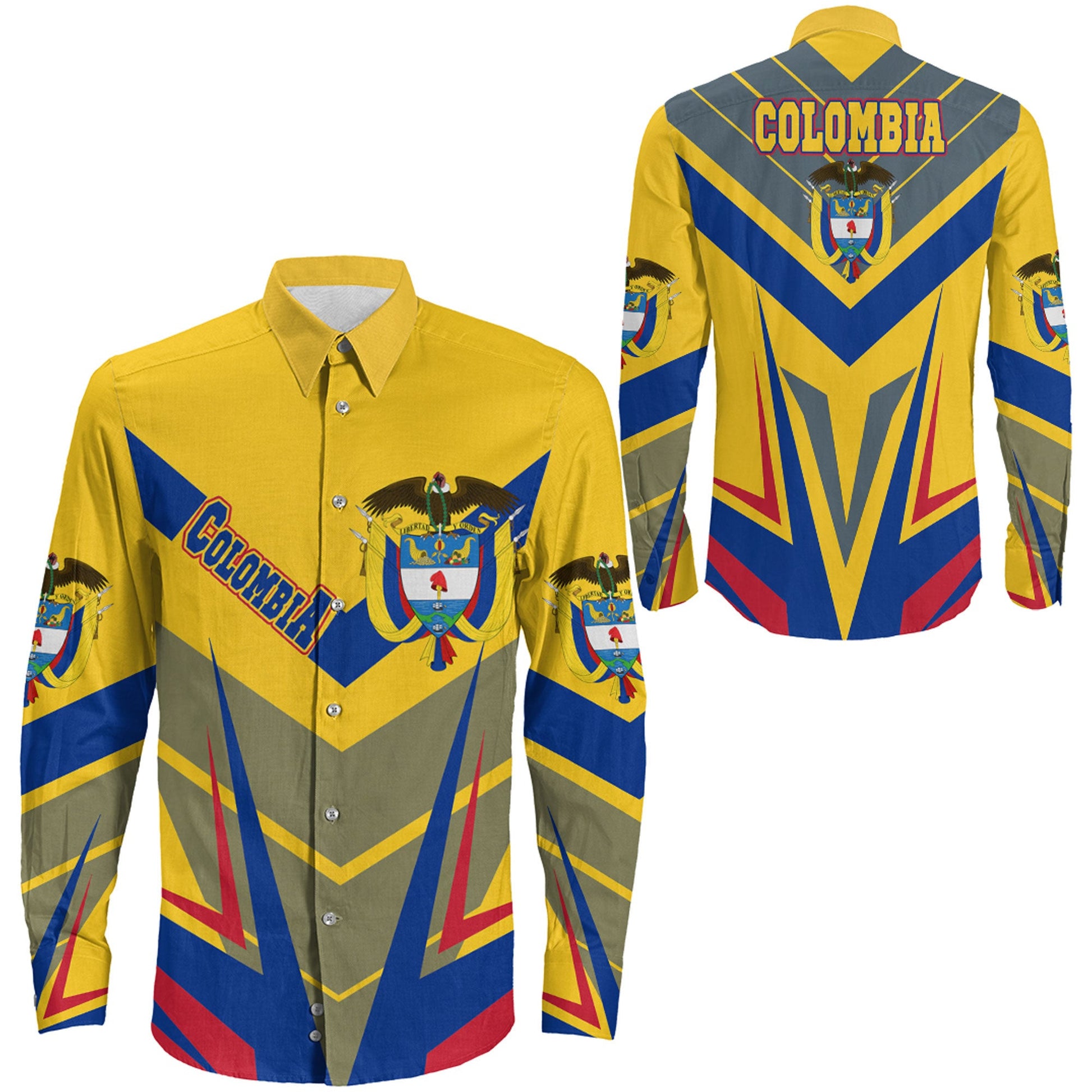 Clothing Colombia Sport Style Long Sleeve Button Shirt