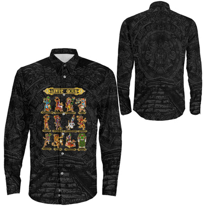 Clothing Ancient Aztec Gods Long Sleeve Button Shirt