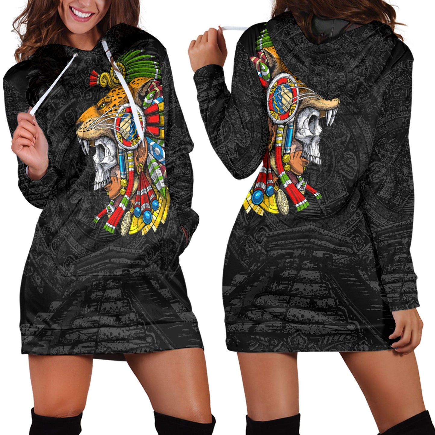 Clothing Aztec Special Jaguar Warrior Hoodie Dress