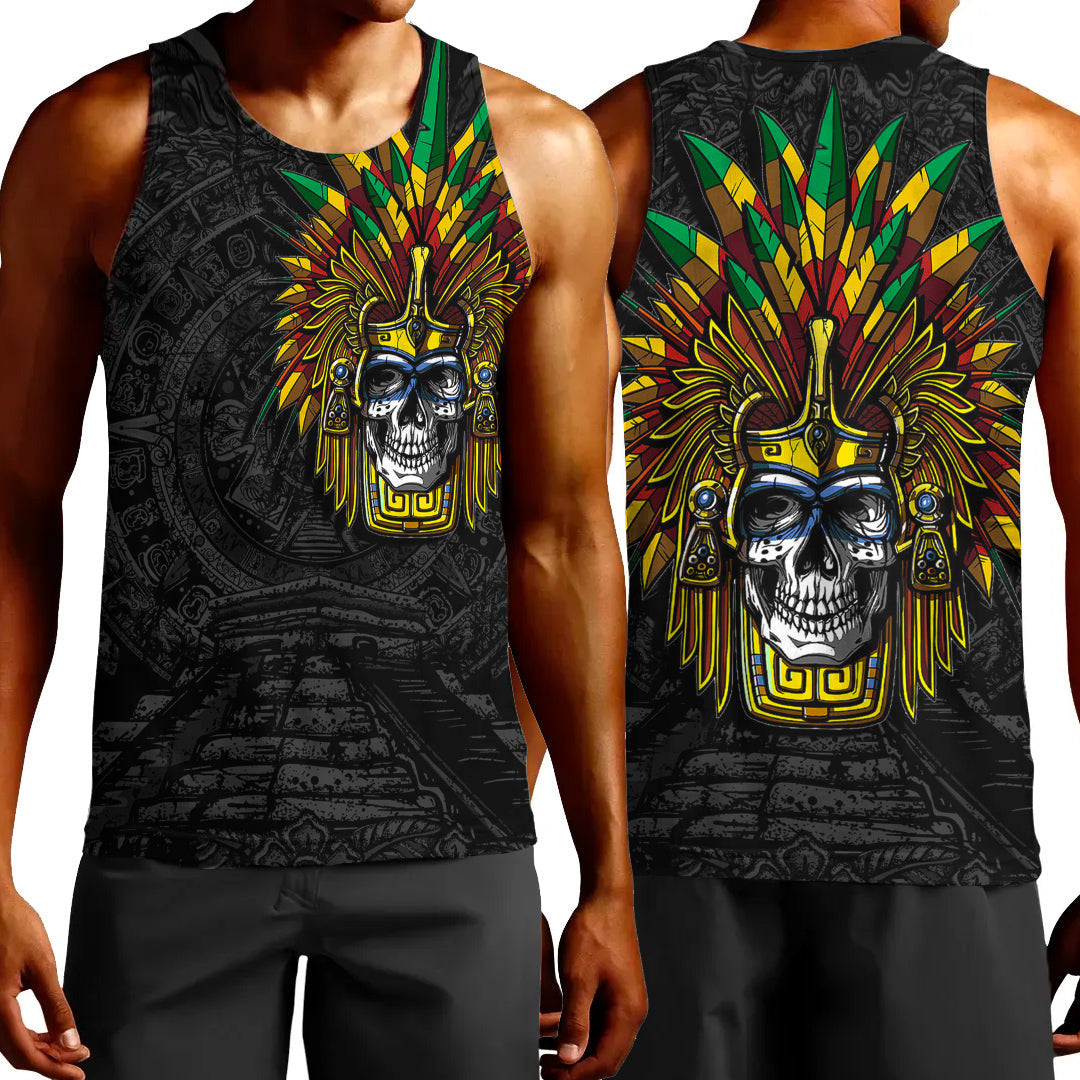 Clothing Aztec Warrior Skull Mask Tank Top