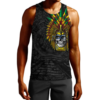 Clothing Aztec Warrior Skull Mask Tank Top