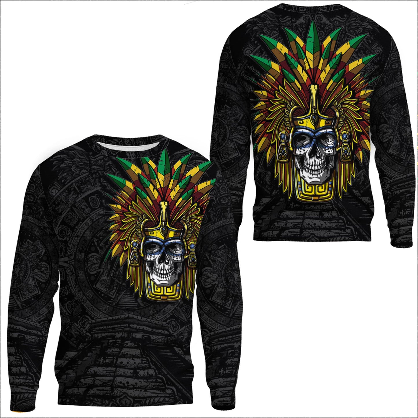 Clothing Aztec Warrior Skull Mask Sweatshirts