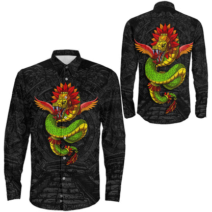 Clothing Aztec God Quetzalcoatl Long Sleeve Button Shirt