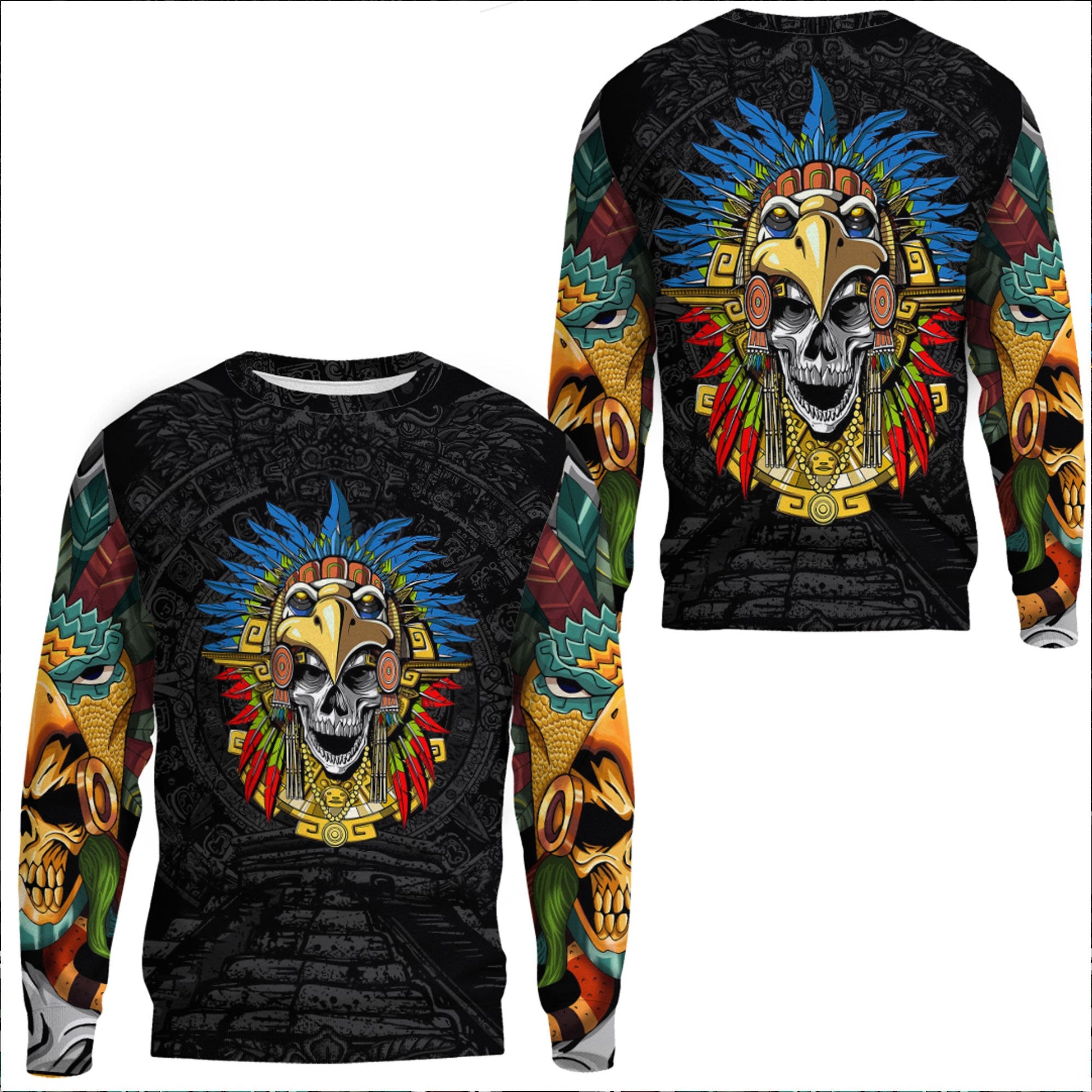 Clothing Aztec Eagle Skull Mask Sweatshirts