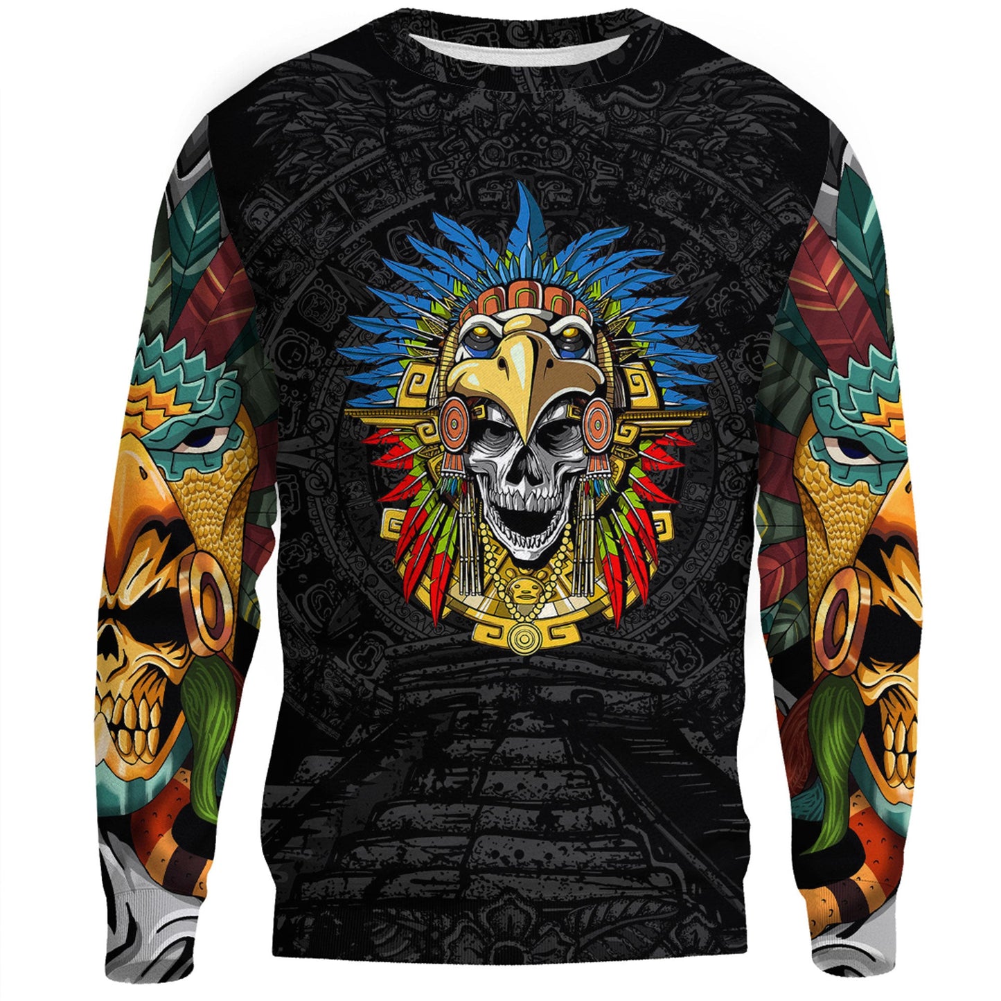 Clothing Aztec Eagle Skull Mask Sweatshirts