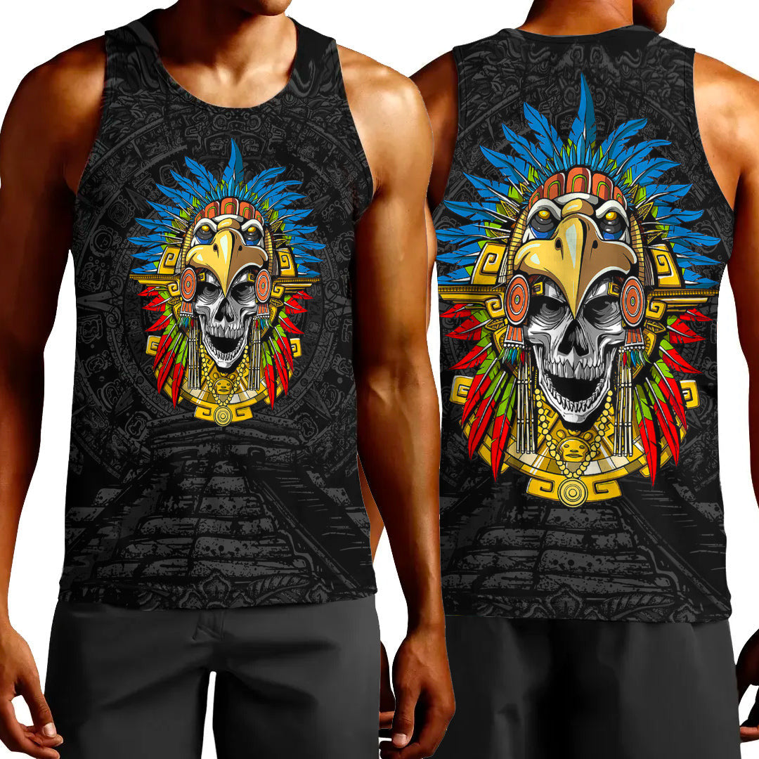 Clothing Aztec Eagle Skull Mask Tank Top