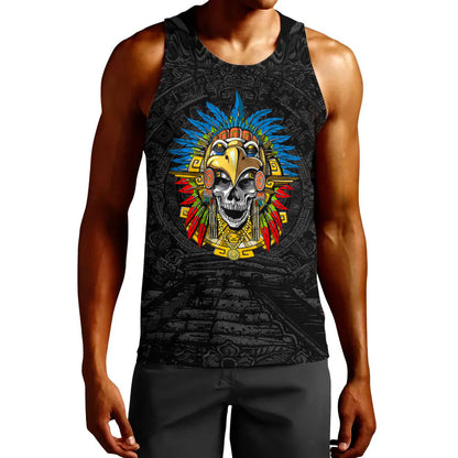 Clothing Aztec Eagle Skull Mask Tank Top