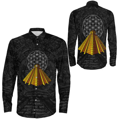Clothing Aztec Pyramid Long Sleeve Button Shirt