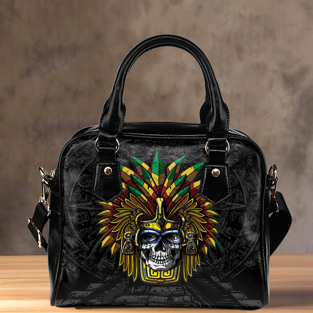 Shoulder Handbag Aztec Warrior Skull Mask Shoulder Handbag