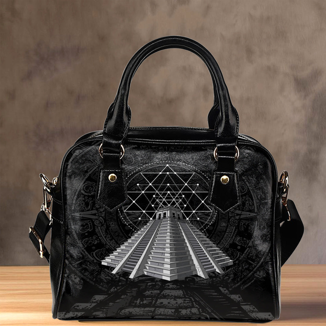 Shoulder Handbag Ancient Aztec Pyramid Shoulder Handbag