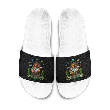 Slide Sandals Psychedelic Aztec God Xochipilli Slide Sandals