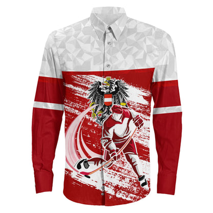 Clothing Austria Hockey Jersey Style Long Sleeve Button Shirt