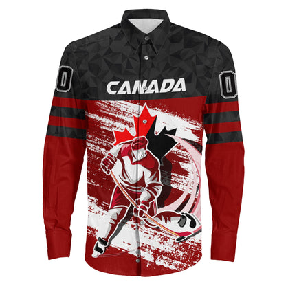 Clothing Canada Hockey Jersey Special Style Long Sleeve Button Shirt