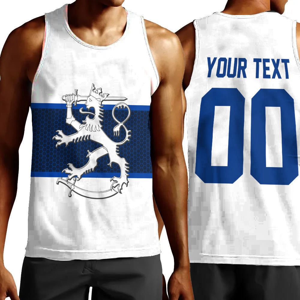 Clothing Custom Finland Team Hockey Jersey Style White Version Tank Top