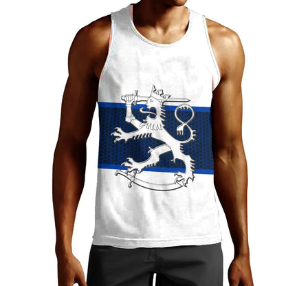 Clothing Custom Finland Team Hockey Jersey Style White Version Tank Top