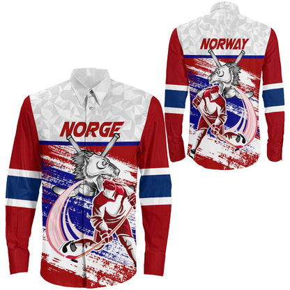 Clothing Norway Hockey Jersey Style Special Long Sleeve Button Shirt