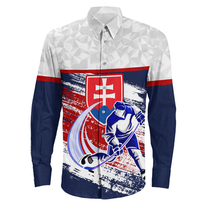 Clothing Slovakia Hockey Jersey Style Special Long Sleeve Button Shirt