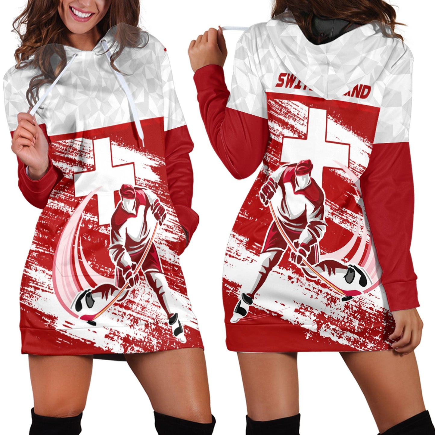 Clothing Switzerland Hockey Jersey Style Special Hoodie Dress