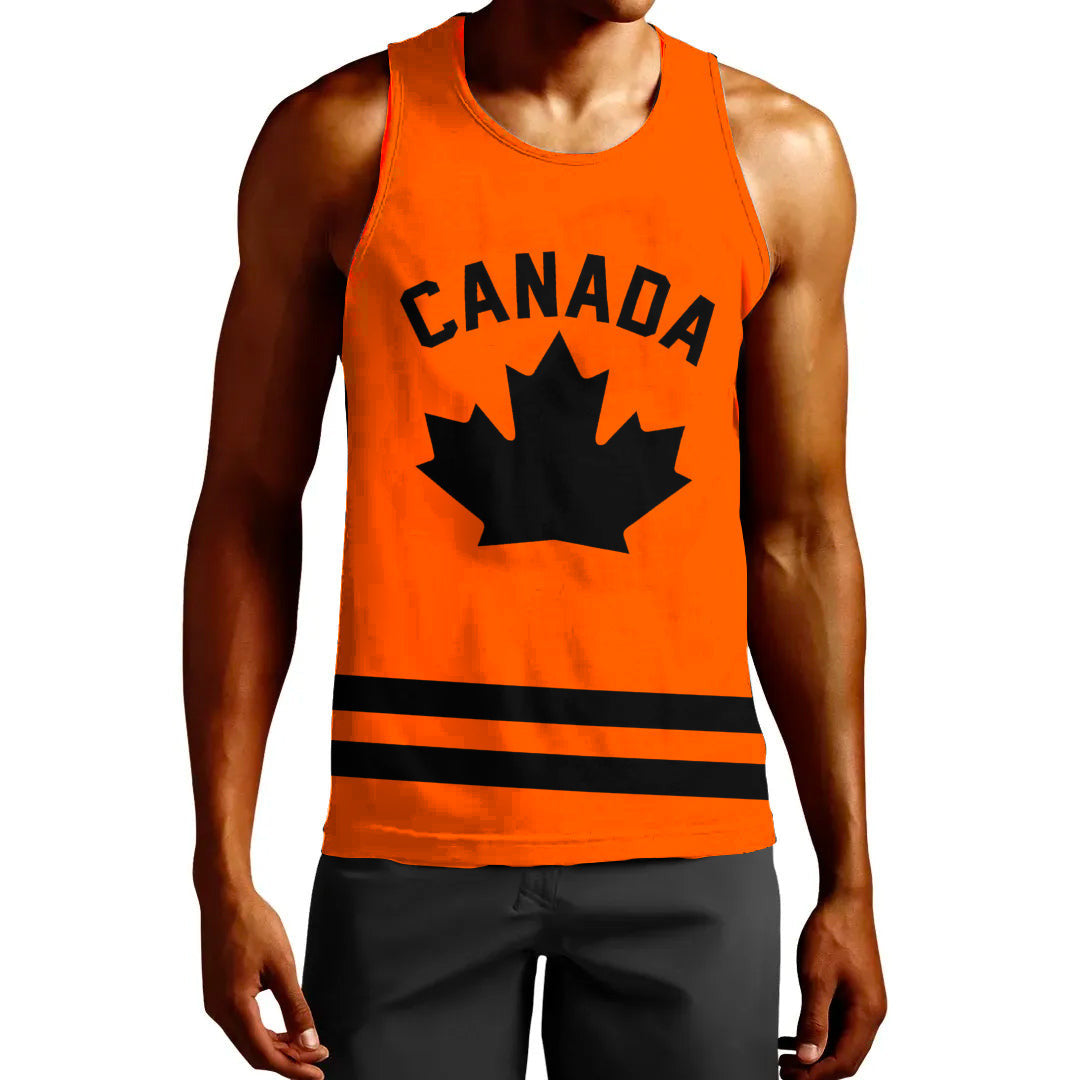 Clothing Custom Canada Hockey Jersey Orange Style Tank Top