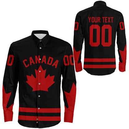 Clothing Custom Canada Team Hockey Jersey Special Style Long Sleeve Button Shirt