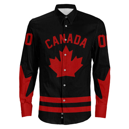 Clothing Custom Canada Team Hockey Jersey Special Style Long Sleeve Button Shirt