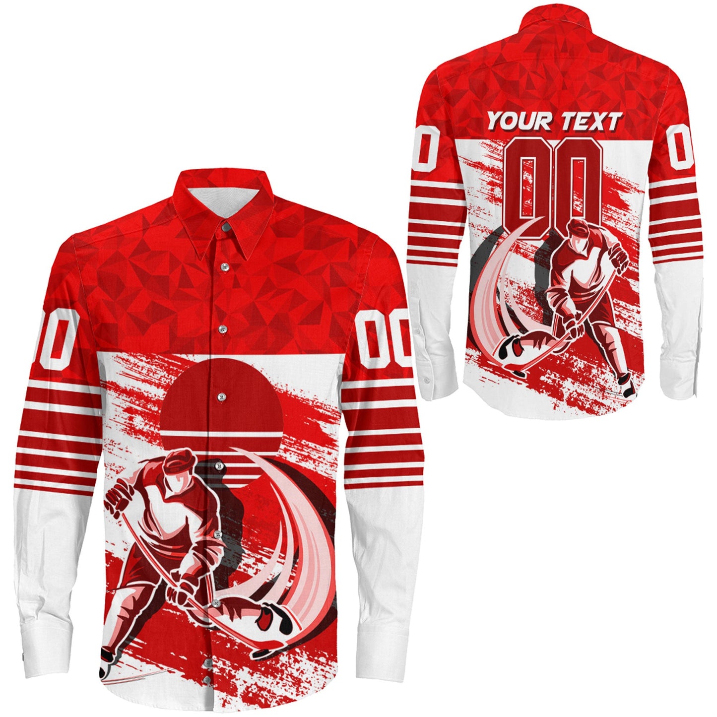Clothing Custom Japan Hockey Jersey Special Style Long Sleeve Button Shirt