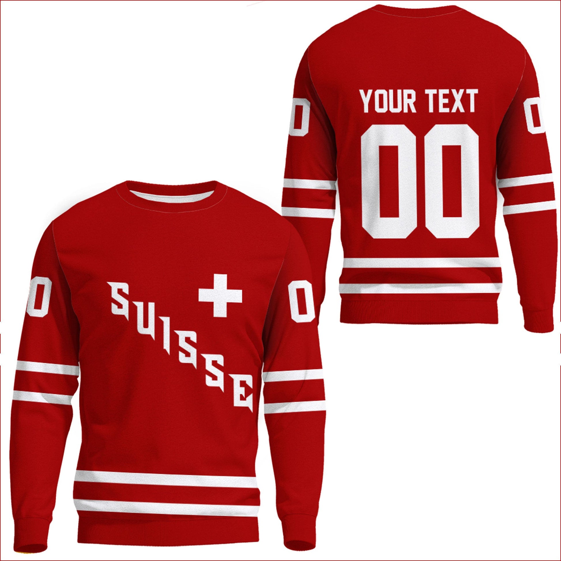 Clothing Custom Switzerland Team Hockey Jersey Style Sweatshirts