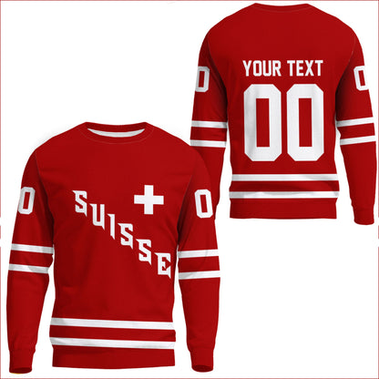 Clothing Custom Switzerland Team Hockey Jersey Style Sweatshirts