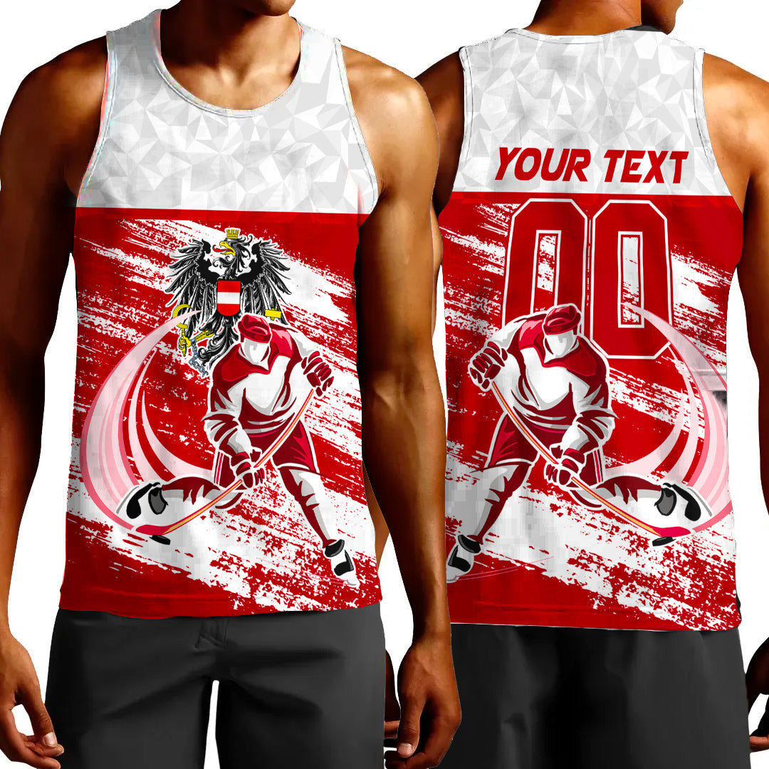 Clothing Custom Austria Hockey Jersey Style Tank Top