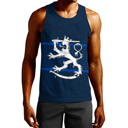 Clothing Custom Finland Team Hockey Jersey Style Tank Top