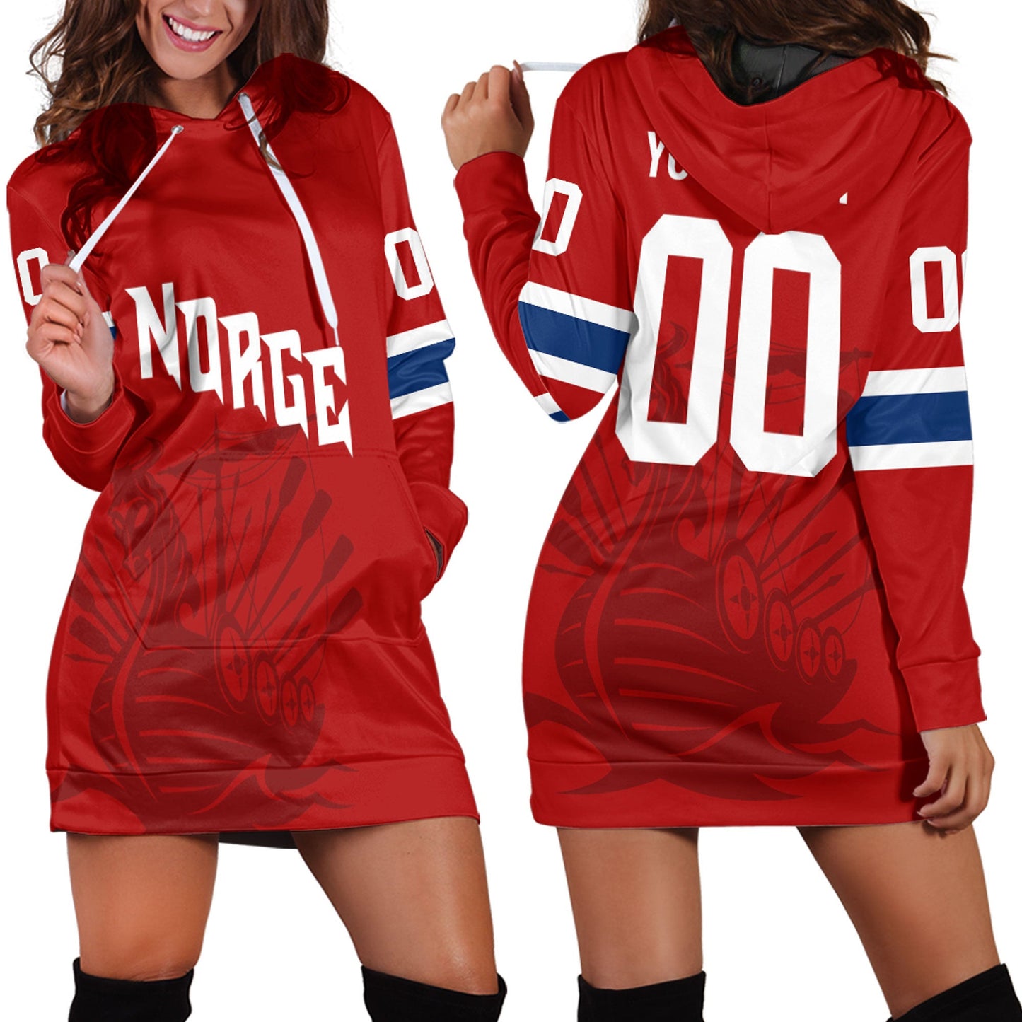 Clothing Custom Norway Hockey Jersey Style Hoodie Dress
