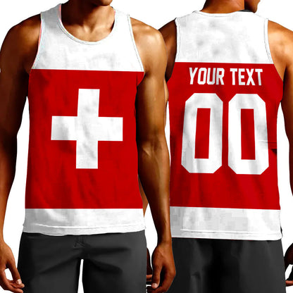 Clothing Custom Switzerland Team Classic Hockey Jersey Style Tank Top