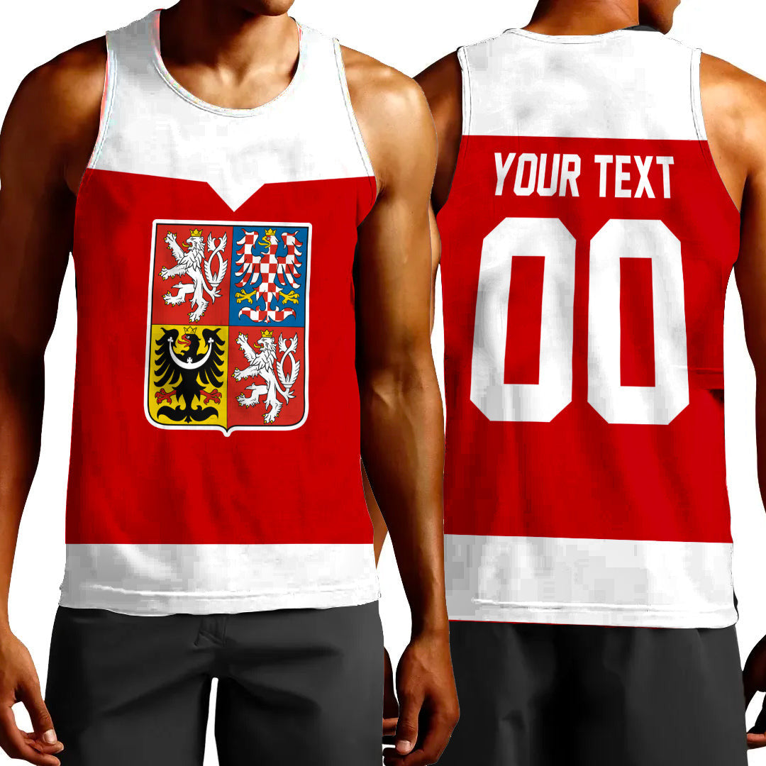 Clothing Custom Czech Republic Team Hockey Jersey Style Tank Top