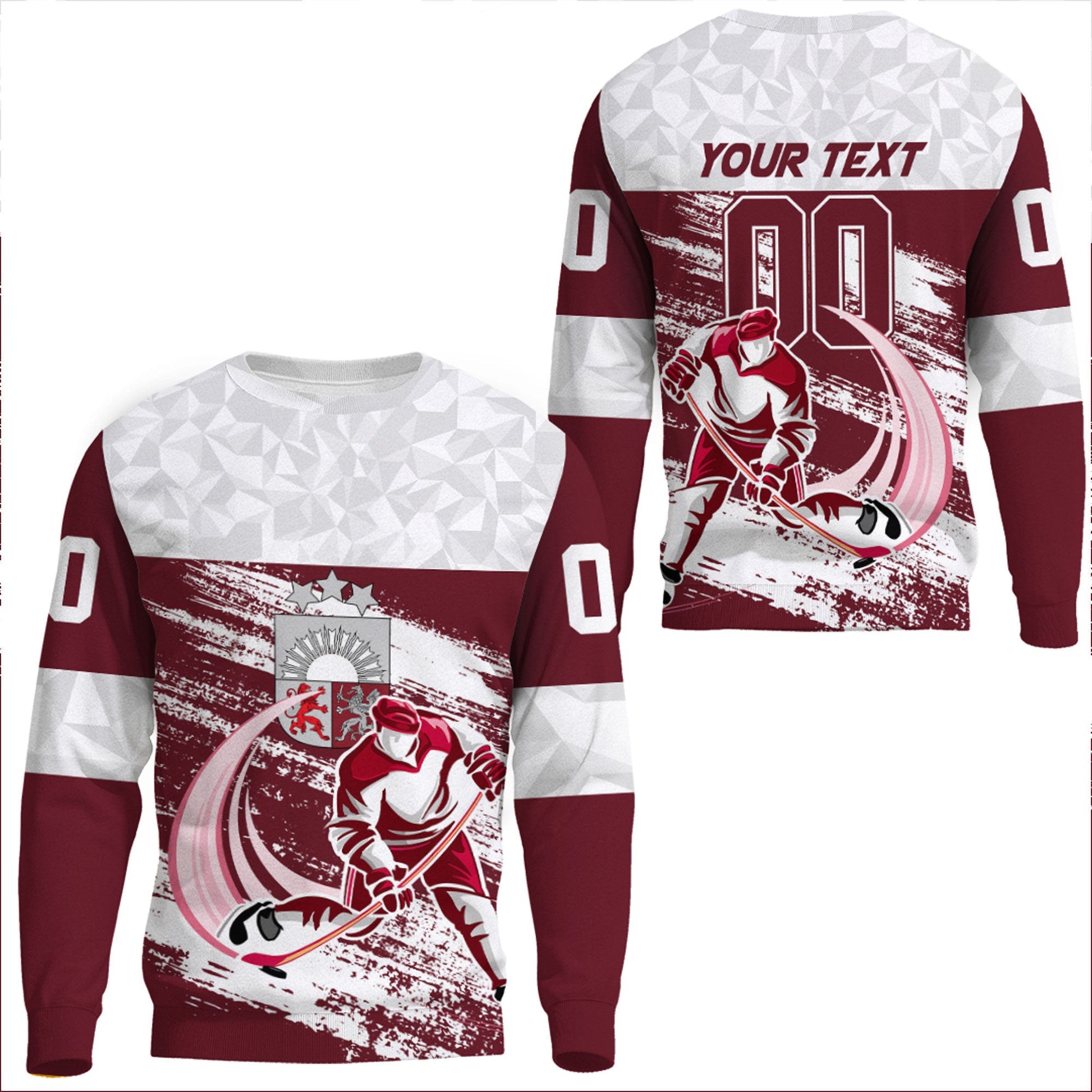 Clothing Custom Latvia Hockey Jersey Special Style Sweatshirts