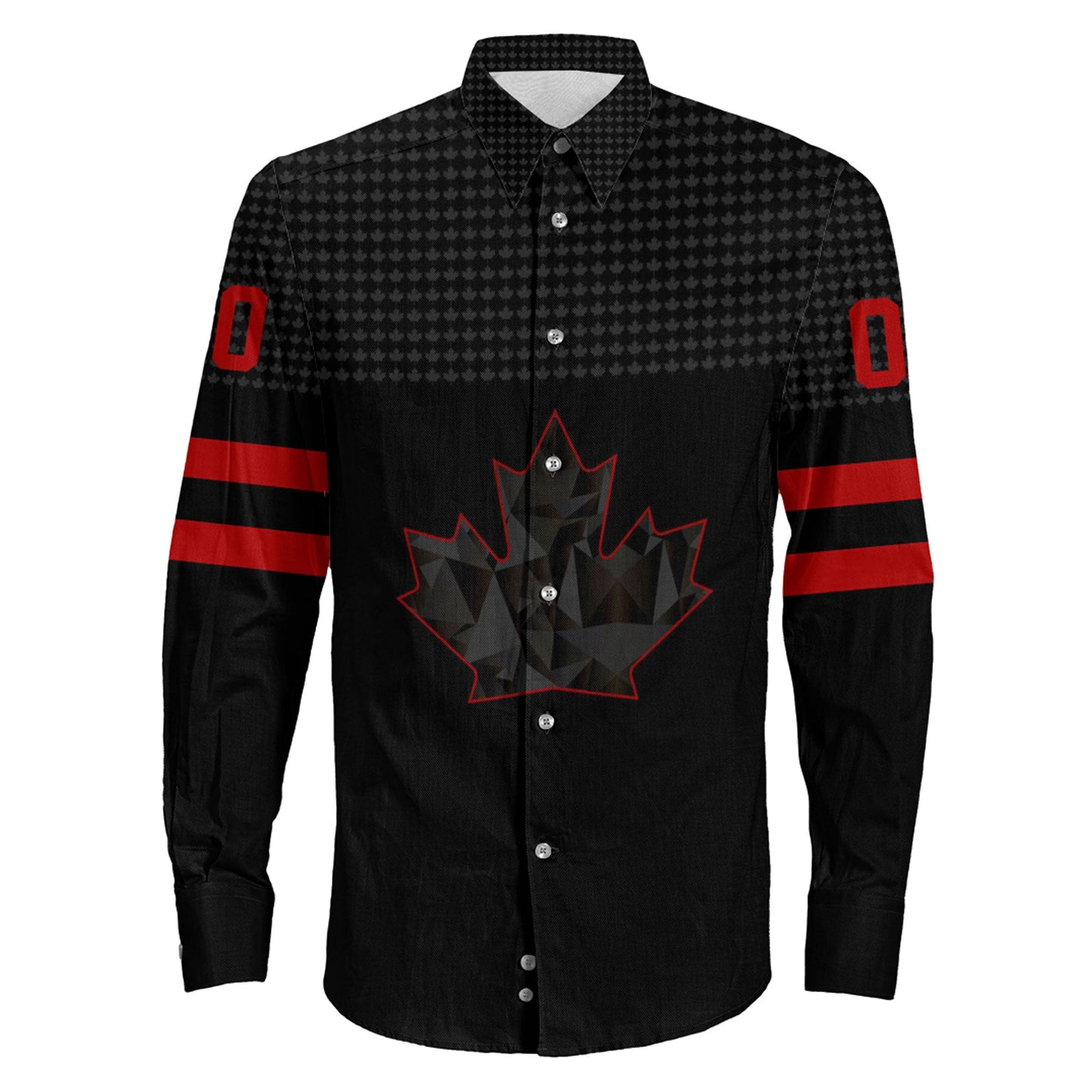 Clothing Custom Canada Team Hockey Jersey Style New Long Sleeve Button Shirt