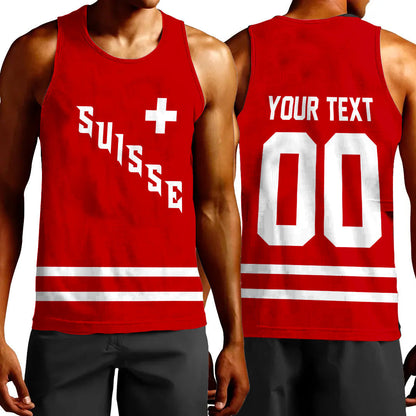 Clothing Custom Switzerland Team Hockey Jersey Style Tank Top