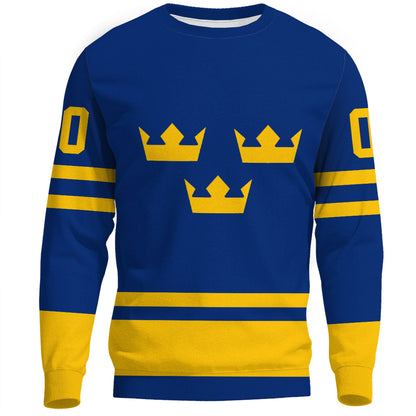 Clothing Custom Sweden Team Hockey Jersey Style Blue Version Sweatshirts