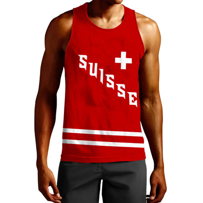 Clothing Custom Switzerland Team Hockey Jersey Style Tank Top