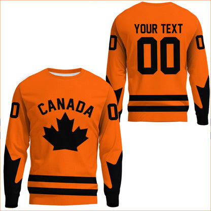 Clothing Custom Canada Hockey Jersey Orange Style Sweatshirts